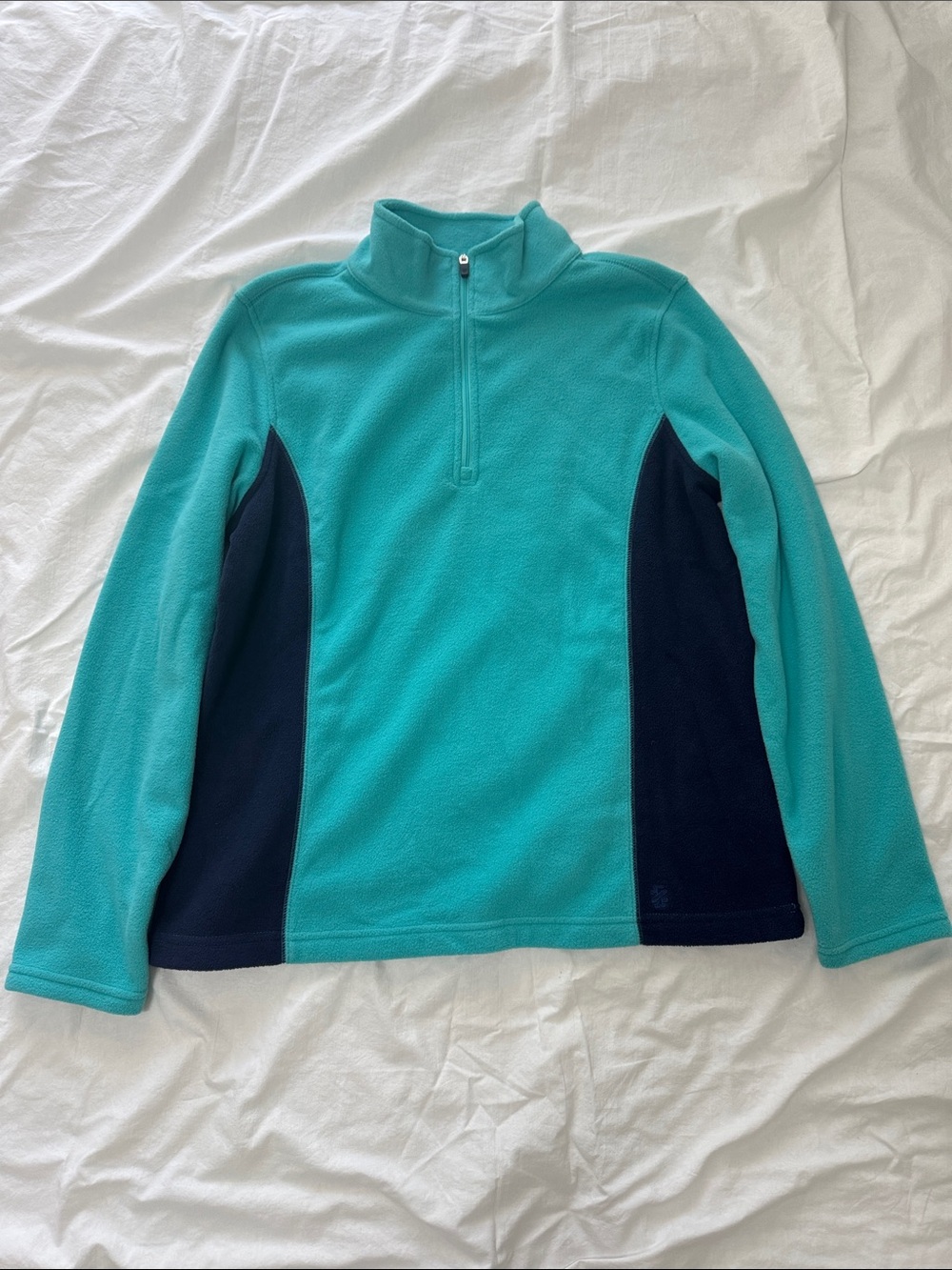 Izod Teal Quarter-Zip Fleece with Navy Side Panels